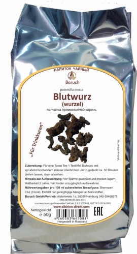 Blutwurz - (Potentilla erecta, Dilledapp, Durmentill, Natternwurz, Rotwurz, Ruhrwurz, Siebenfinger, Tormentill) - 50g