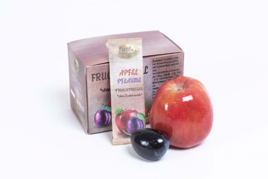 Apfel-Pflaume Fruchtriegel 20g.