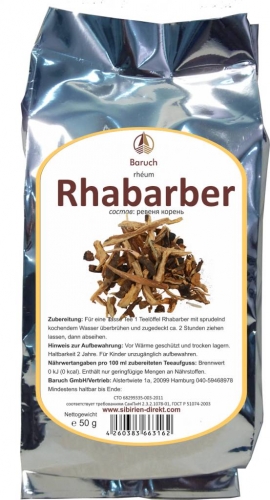 Rhabarber - (Rheum rhabarbarum, Gewhnlicher Rhabarber, Gemse-Rhabarber, Krauser Rhabarber) - 50g