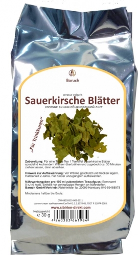 Sauerkirsche Bltter - (Prunus cerasus, Cerasus vulgaris, Weichselkirsche, Weichsel) - 30g