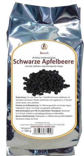 Schwarze Apfelbeere - (Aronia melanocarpa, Kahle Apfelbeere, Schwarze Eberesche) - 150g